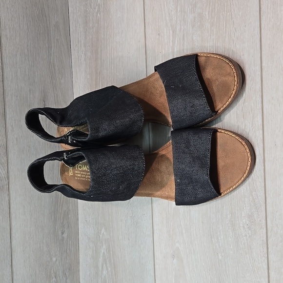 Toms Women Majorca Cut Out Ankle Heels Open Toe Sandals shoes sz 12 - Picture 5 of 12